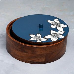 Caja de especias de madera artesanal para chapati, contenedor de pan indio con almacenamiento de cocina y decoración del hogar, organizador de almacenamiento de alimentos - Product Image 1