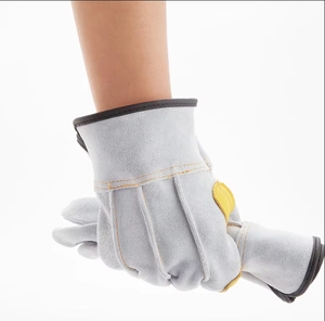 High Quality Split Cowhide Welding Protective <b>Long</b> Leather Safety <b>Gloves</b> Work Welding <b>Gloves</b> - Product Image 5