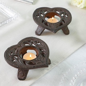 Handmade Iron Heart <b>Tealight</b> Candle Holder Romantic Table Centerpiece Decor for Wedding Home Party Bulk Supply - Product Image 3