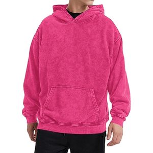 Pink <b>Acid</b> Wash Pullover Hoodie Women Streetwear Boxy Fit <b>Drop</b> Shoulder Distressed Soft Cotton Heavyweight Apparel Top - Product Image 4