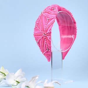 Handmade Lightweight Durable Fashion <b>Beaded</b> Seed Beads Threadwork Embroidery Knotted Hairband OEM Custom Made India Women Girls - Product Image 3