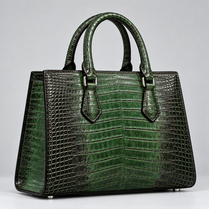 Sac à main de luxe en cuir véritable pour femme, motif crocodile gaufré, fait main, avec bandoulière amovible, personnalisable et portable - Product Image 2