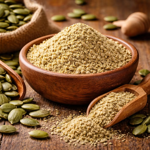 Premium Pumpkin Seed Powder Natural Plant Protein Superfood Bulk Export Supply OEM Private Label Food Grade Bottle Warrly Brand - Product Image 1