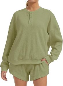 Sweat-shirt à capuche oversize pour femme, col rond, manches longues, en molleton tricoté, hiver, automne, uni, décontracté, avec poches - Product Image 4