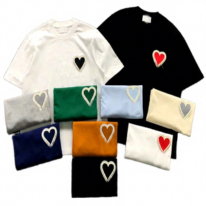 Men's 100% Cotton Regular Fit Regular Sleeve Embroidered Casual O-Neck Solid Color <b>T</b>-<b>Shirt</b> Breathable - Product Image 4