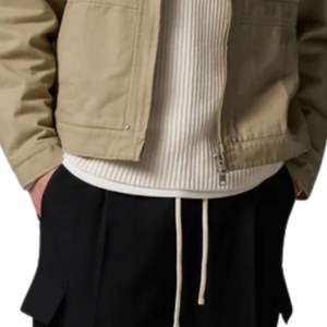 Chaqueta con Cuello en Contraste para Hombre y Mujer en Color Beige con Diseño Elegante, Cierre de Cremallera, Tela de Alta Calidad y Ajuste Cómodo - Product Image 4