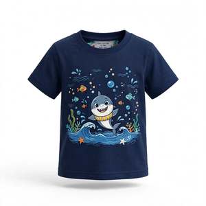 เสื้อยืดเด็กผู้ชายลายการ์ตูนผ้าฝ้าย 100% ออกแบบเองได้ เสื้อยืดลำลองพิมพ์ลายทันสมัยสำหรับเด็กผู้ชาย จากบังกลาเทศ - Product Image 1