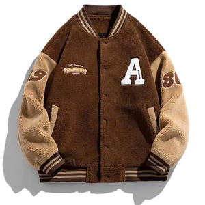 Chaqueta Varsity de Lana con Parches en las Mangas, Color Personalizado, Calidad Superior, Forro Sherpa de Alta Calidad, Nueva Llegada 2026 - Product Image 1