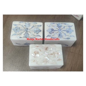 Beautiful Handmade Product Quality Marble Inlay <b>Box</b> With Mother Of Pearl Sea Shell Floral Handmade Art For Jewelry Storage <b>Box</b> - Product Image 6