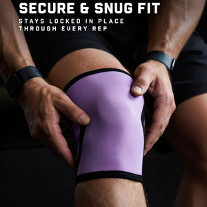 Genouillère de compression respirante d'hiver avec support de protection tibiale pour hommes, technique de teinture unie noire - Product Image 2