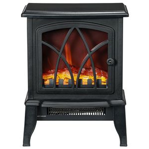 Caminetto Elettrico Indipendente da 750W/1500W con Fiamme LED Realistiche e Protezione dal Surriscaldamento, Colore Nero - Product Image 1