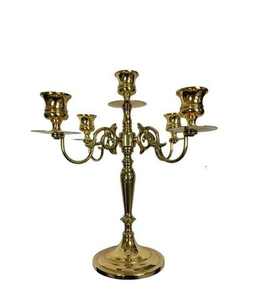 Candélabre en métal argenté et doré pour décoration intérieure, support de bougie pour centre de table de mariage et de salle à manger, disponible - Product Image 3