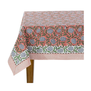 Jaipur Hand Block Floral <b>Table</b> Cloth Cotton Fabric Home <b>Dining</b> Use Custom Size Custom Weight Sustainable Textile Exporter - Product Image 2