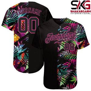 Camiseta de béisbol rosa personalizada con estampado de esqueleto, ropa deportiva con botones, nombre del equipo personalizado, camiseta con nombre y número - Product Image 4