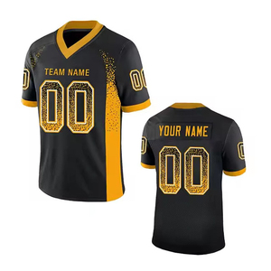 เสื้อฟุตบอลอเมริกันคุณภาพสูงสั่งทำพิเศษสำหรับผู้ชาย เนื้อผ้าดีที่สุด แขนสั้น ระบายอากาศได้ดี มีไซส์พลัส ขายส่ง - Product Image 1
