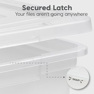 Plastic <b>File</b> <b>Boxes</b> 4-Pack Clear Legal/Letter Size Organizer 18.13" L X 14.13" W X 10.75" H - Product Image 5