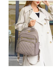 Nouveau Sac à Dos Tendance Brodé en Tissu Oxford Grande Capacité avec Rivets, Sac à Dos Loisirs pour Étudiantes, Sac d'École pour Femmes - Product Image 5