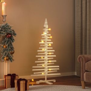 Sapin de Noël élégant en bois massif de 47.2 pouces pour décorations de maison festives - Product Image 1