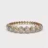 New Round Shape Diamond Bracelet Minimalist Yellow Gold Stackable Bracelet Romantic Anniversary Gift for Wife for Parties - Product Image 2