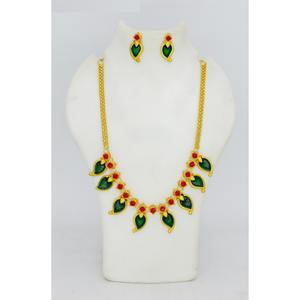 Ensemble de collier temple ethnique avec boucles d'oreilles plaqué or pour mariages fêtes nuptiales pour femmes filles colliers à pendentif temple - Product Image 4