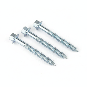 High Strength Class 4 Metric/Inch Carbon Steel Sharp Point External Hex Head Coarse Wood Thread HRC22-32 Zinc Plated PDC Screw - Product Image 1