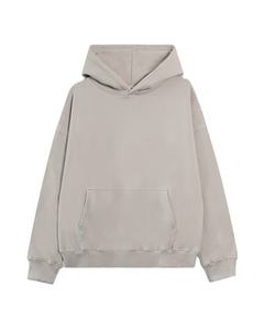 Sweat à capuche surdimensionné 100% coton 400 GSM Poche kangourou à la taille Poignets et ourlet en tricot côtelé Coupe décontractée Épaule tombante Sweat à capuche unisexe - Product Image 1