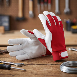 Goat Grain <b>Leather</b> Assembly <b>Gloves</b> Heavy Duty Abrasion Heat Resistant Soft & Comfortable Outdoor Activities <b>Gardening</b> <b>Gloves</b> - Product Image 4