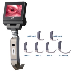 ชุดวิดีโอแลริงโกสโคปสำหรับการใส่ท่อช่วยหายใจแบบใช้ซ้ำได้ วิดีโอแลริงโกสโคปแบบ HD ชุดวิดีโอแลริงโกสโคปแบบพกพา ชาร์จซ้ำได้ - Product Image 1