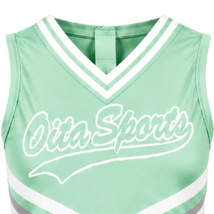 Mint Green Cheer Shirt Sleeveless Sports Team Uniform Top Performance Training Wear Cheer Squad Athletic Apparel - Product Image 3