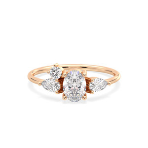 Anillo REYES de Oro Sólido de 14K con Corte Ovalado y Moissanita de 1.08 Quilates, Anillo de Lujo con Múltiples Piedras, Regalo de Aniversario de Bodas, Joyería Fina - Product Image 2