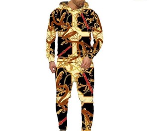 Winter Hooded Solid Tracksuit High Quality Polyester/Cotton Printed Quick Dry 2 1 Design Wholesale Jogging <b>Sports</b> <b>Set</b> Low Price - Product Image 3