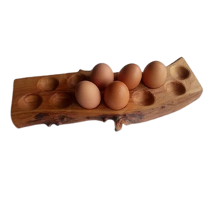 Set of Two Trending Design <b>Egg</b> Rack Handmade Unique Shape Wood <b>Egg</b> Tray Home And Hotel Kitchenware Usage - Product Image 4