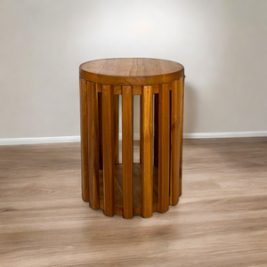 Taburete redondo de madera contemporáneo Goplo para el hogar, oficina y sala de estar, comedor, cocina, dormitorio, almacenamiento de muebles, bebés y niños - Product Image 1