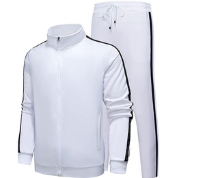 Winter Solid Casual Plus Size Sportswear Gym Fitness Fleece Training Eco-Friendly Men's Two-Piece Set Tracksuit Jogging Suit - Product Image 5