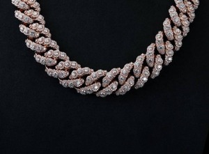 Collar de Cadena Cubana de Plata de Ley 925 con Moissanita y Acabado Iced Out para Joyería de Lujo Hip Hop Unisex - Product Image 2