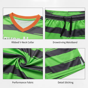 Uniformes de Fútbol Personalizados por Sublimación, Diseño OEM, Uniformes de Fútbol de Poliéster Transpirable, Antibacteriano y de Secado Rápido, Conjuntos de Camisetas para Equipos - Product Image 6