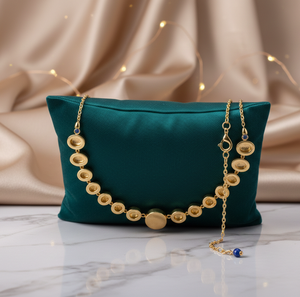 Collier Statement Bleu Multi-Pierres, Collier Chunky Designer en Zircon Cubique, Argent 925 Plaqué Or 18K, Bijoux de Fête et de Mariage - Product Image 2