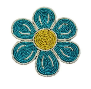 Sous-verres perlés décoratifs pour table, sous-verres perlés avec motifs pastèque, mangue, fraise et kiwi - Product Image 3