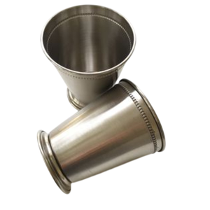 Tasses à cocktail modernes en métal plaqué argent avec bord perlé, verres réutilisables pour fêtes, tasses tulipe en promotion - Product Image 4