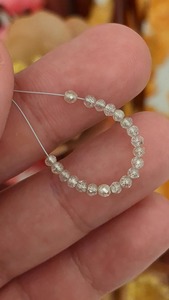 Cuentas Redondas de Diamante Blanco Natural de 3 mm, Calidad AAA+, Facetadas, para Joyería - Product Image 2