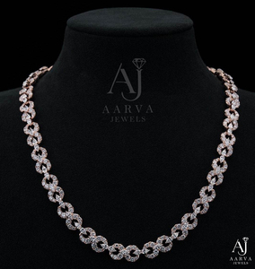 Collier tennis en moissanite de laboratoire, chaîne à maillons, certifié IGI, plaqué or rose, style hip-hop unisexe - Product Image 1