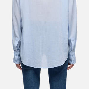 Camiseta de Mujer con Diseño de Rayas y Logotipo Personalizable, Ropa Casual para Exteriores, para Compradores al por Mayor, Corte Elegante con Mangas Largas - Product Image 6