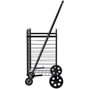 Cesta de lavandería rodante de alta resistencia con ruedas giratorias, capacidad de carga de 90 libras, carrito de compras plegable - Product Image 5