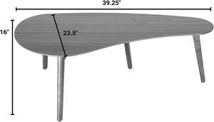 Table basse abstraite de style Mid-Century Modern en bois massif, forme unique, pour salon - Product Image 6