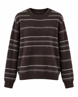 Pull en laine mérinos, cachemire et soie, style coréen, à blocs de couleur et rayures, col rond, pour femme, style Old Money, tricoté, décontracté