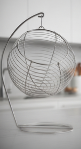 Wholesale Silver Metal Wire <b>Hanging</b> Globe Fruit <b>Storage</b> <b>Basket</b> Stand Minimalist Decorative Bread Bowl - Product Image 4