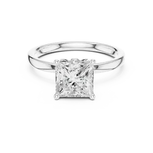 Bague solitaire en diamant de laboratoire taille émeraude 2 carats, sertie de griffes en forme de lotus sculpté, avec accents latéraux pavés, bijoux de mariée en or sur mesure - Product Image 4