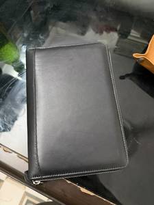 Black Leather Zipper <b>File</b> <b>Folder</b> A4 Document Case Professional Portfolio Holder - Product Image 3