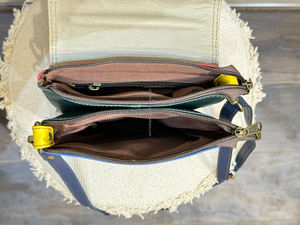 Nouveau sac à bandoulière en cuir recyclé occidental Multi couleur sac à main de vente chaude femmes élégant Unique sac à bandoulière multicolore - Product Image 6