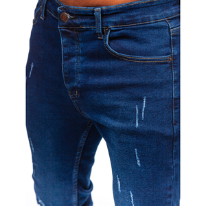 Denim pants <b>men</b> regular fit straight leg jeans casual stretch cotton <b>trousers</b> with button fly and five pocket design - Product Image 6